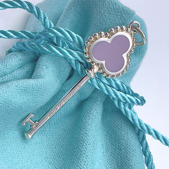 Tiffany & Co. Beaded Trefoil Enamel Key Pendant - Picture 4 of 5